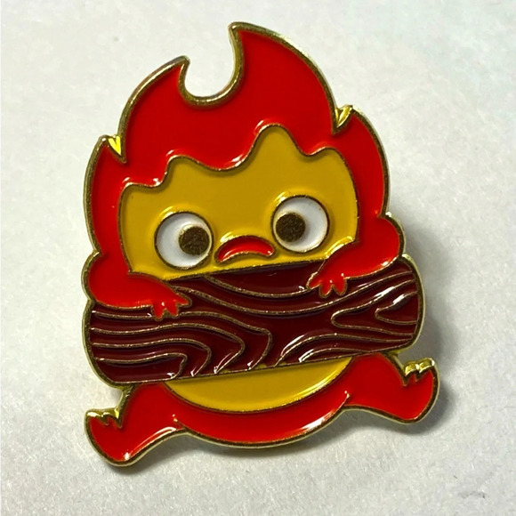 Accessories - Studio Ghibli - Howl’s Moving Castle  - Cutely Concerned Calcifer Pin 🔥☺️